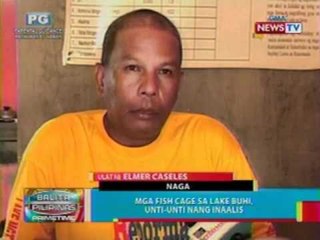 BP: Mga fish cage sa lake Buhi,   unti-unti nang inaalis
