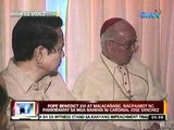 Pope Benedict XVI at   Malacañang, nagpaabot ng pakikiramay sa mga naiwan ni Cardinal Jose Sanchez