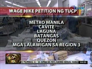 24oras: Petisyon na P75-P100 na   dagdag-sahod, inihahanda ng TUCP