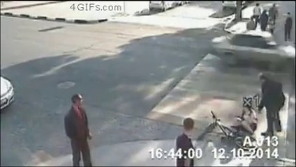 Man Saves Bike Girl from Certain Death