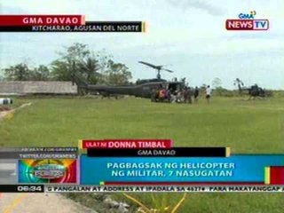 BP: Pagbagsak ng helicopter ng militar sa Agusan del Norte, 7 sugatan