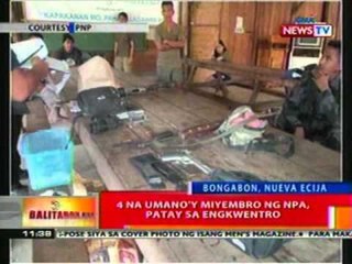 BT: 4 na umano'y miyembro ng NPA, patay sa engkwentro sa Nueva Ecija
