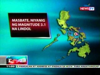 NTL:  Masbate, niyanig ng magnitude 3.1 na lindol