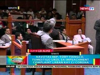 BP: Rep. Tiangco, inisa-isa ang dahilan   kung bakit di pumirma sa impeachment   complaint
