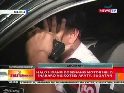BT: Halos isang dosenang motorsiklo, inararo ng kotse sa Manila