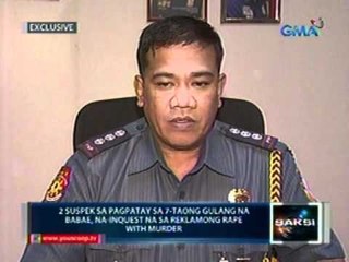 2 suspek sa pagapatay sa 7-taong gulang na babae, na-inquest na sa reklamong rape with murder