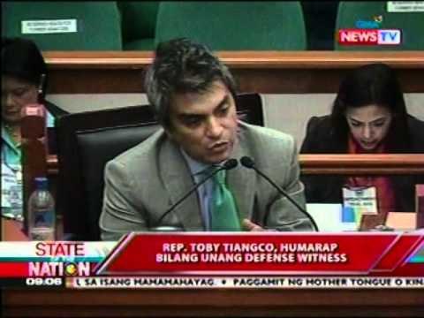 SONA: Rep. Toby Tiangco, humarap bilang unang defense witness