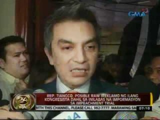 Download Video: 24 Oras: Rep. Tiangco, posible raw ireklamo ng ilang Kongresista