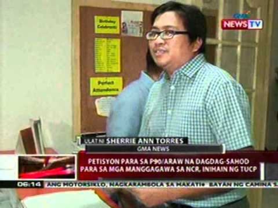 QRT: Petisyon para sa P90/araw na dagdag-sahod para sa mga manggagawa sa NCR, inihain ng TUCP