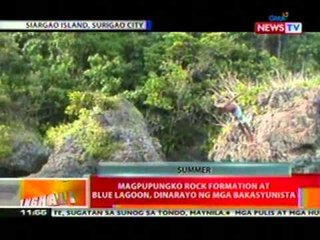 BT: Magpupungko rock formation at blue   lagoon sa Surigo City, dinarayo ng mga   bakasyunista