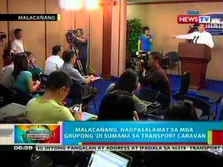 BP: Malacañang, nagpasalamat sa mga   grupong 'di sumama sa transport   caravan