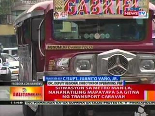 BT: Sitwasyon sa Metro Manila,   nananatiling mapayapa sa gitna   ng transport caravan