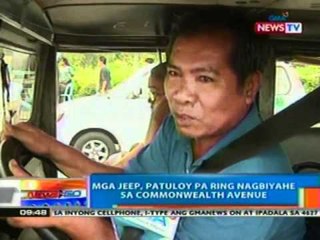NTG: Mga jeep, patuloy pa ring nagbiyahe sa Commonwealth Avenue (031512)