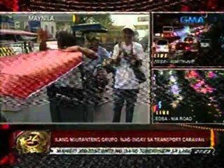 24 Oras: Ilang militanteng grupo, nag-ingay sa transport caravan