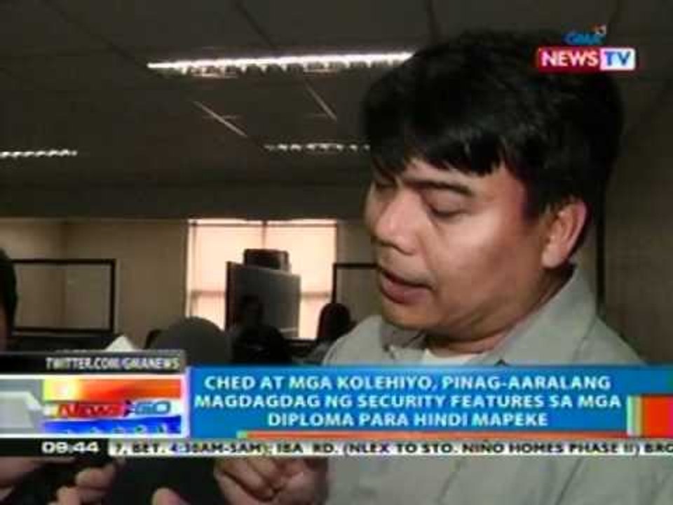 NTG: CHED, ilulunsad ang electronic certification & verification ng mga certified graduate (031512)