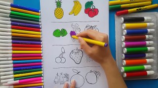 Coloring Fruits for Kids and Painting Pages of Animal, Flower