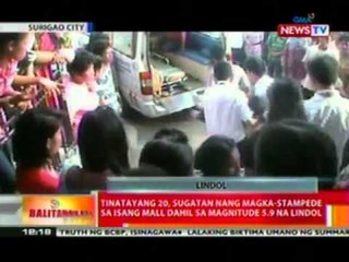 BT: Tinatayang 20, sugatan nang   magka-stampede sa isang mall   dahil sa magnitude 5.9 na lindol