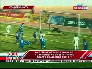 SONA: PHL Azkals, tinalo ng   Turkmenistan sa semi-finals ng   AFC challenge cup, 2-1