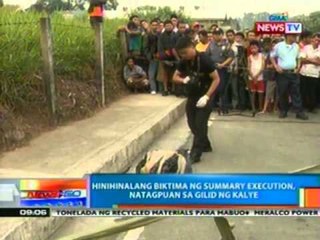 NTG: Hinihinalang biktima ng summary execution, natagpuan sa gilid ng kalye sa QC (032212)