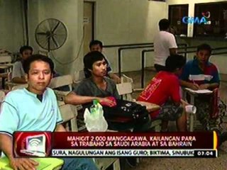 Mahigit 2,000 manggagawa kailangan para sa trabaho sa Saudi Arabia at sa Bahrain