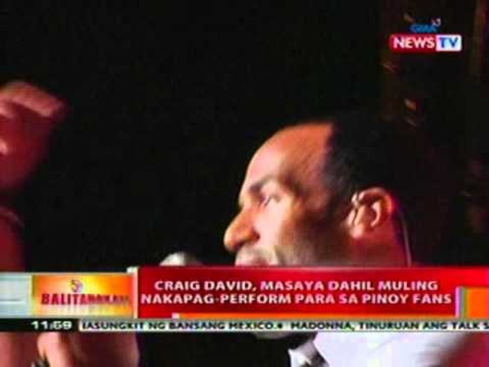 BT: Craig David, masaya dahil sa muling   nakapag-perforn para sa Pinoy fans