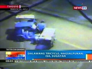 NTG: 2 tricycle sa Taguig, nagsalpukan; 1, sugatan (032612)