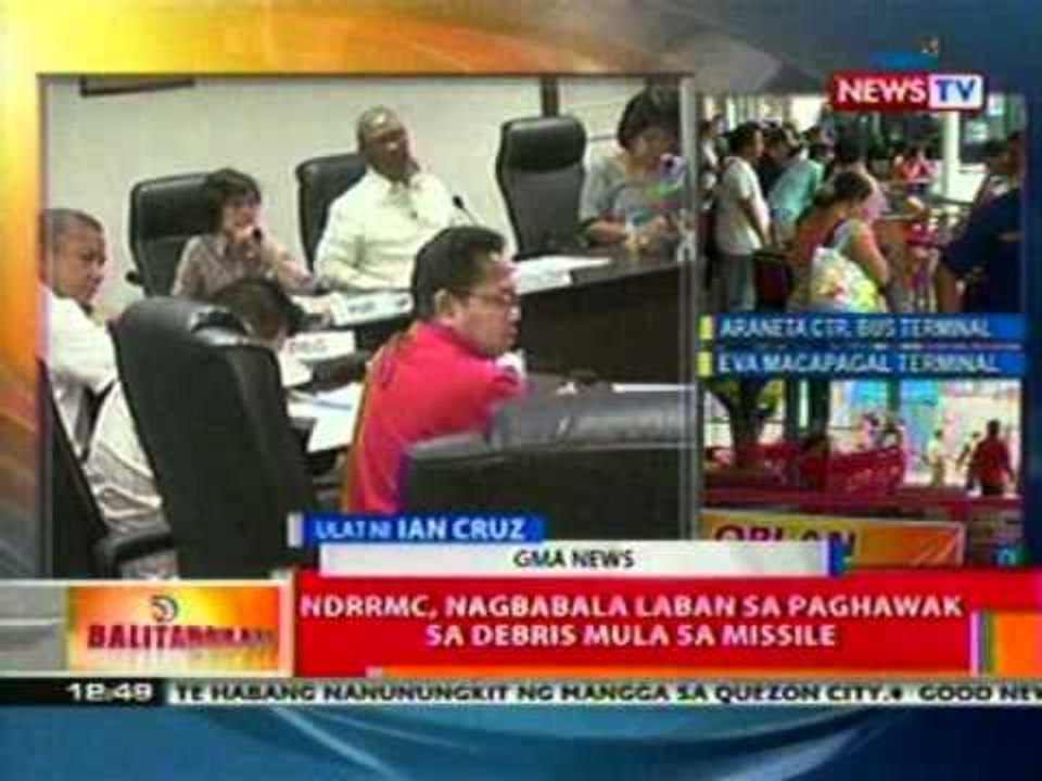 BT: NDRRMC, nagpulong ukol sa nakatakdang   long range missile launch ng NKorea
