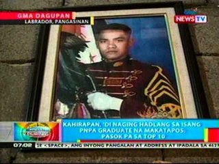 BP: Kahirapan, di naging hadlang sa isang   PNPA graduate na makatapos sa   Pangasinan