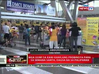 QRT: Mga uuwi sa kani-kanilang probinsya   para sa Semana Santa, dagsa na sa   paliparan