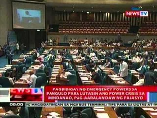 NTL: Pagbibigay ng emergency powers para lutasin ang power crisis sa Mindano, pag-aaralan ng palasyo