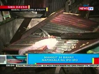 BP: Mahigit 30 bahay sa ComVal, napinsala   ng ipo-ipo