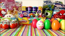 Play-Doh Surprise Eggs & Kinder egg & Hello Kitty surprise box unboxing Mickey Mouse Peppa pig