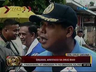 24 Oras: Dalawa, arestado sa drug raid sa Laguna