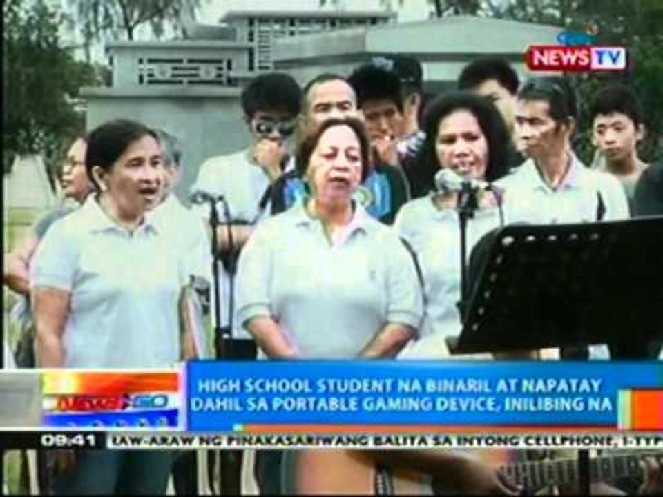 NTG: HS student na binaril at napatay dahil sa portable gaming device, inilibing na (032912)