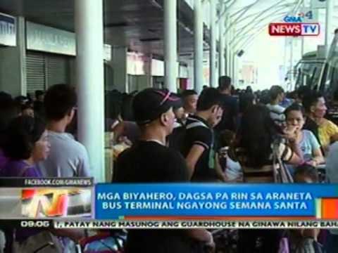 NTG: Mga biyahero, dagsa pa rin sa Araneta Bus Terminal ngayong Semana Santa (040312)