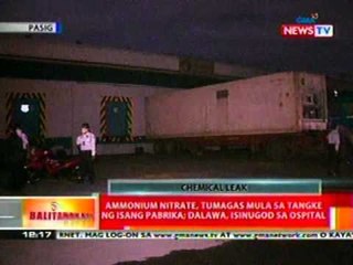 BT: Ammonium Nitrate, tumagas sa tangke ng isang pabrika sa Pasig