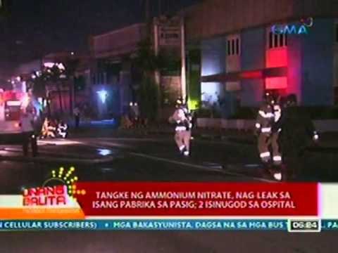UB: Tangke ng Ammonium Nitrate, nag leak sa isang pabrika sa Pasig (040212)