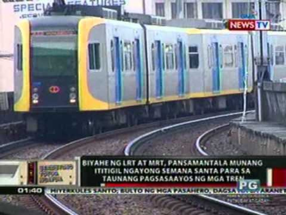 OC: Biyahe ng LRT at MRT, ititigil ngayong Semana Santa para sa pagsasaayos ng mga tren