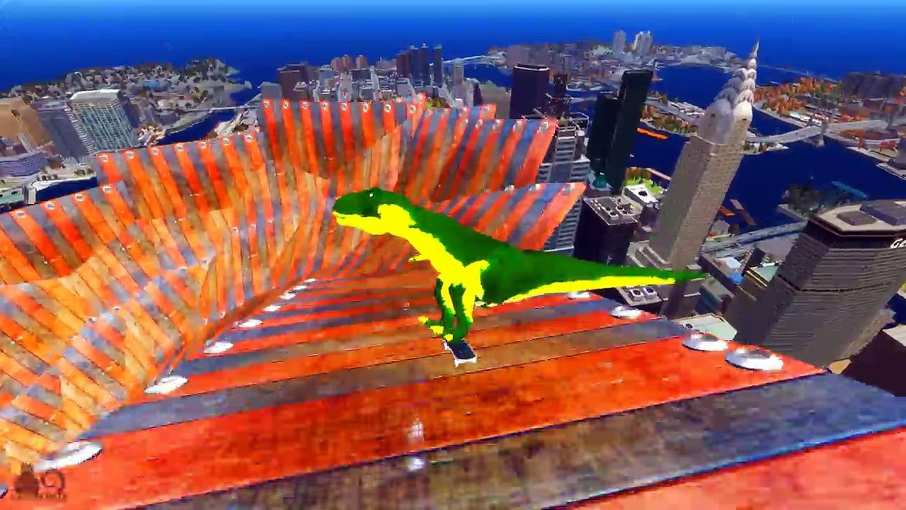 Dinosaur T Rex Colors For Kids & Skate Party Nursery Rhyme Children Songs Cartoon