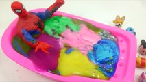 Learn Numbers with Surprise Eggs Spiderman Slime Baby Doll Bath Time Bubble gum Toys YouTube