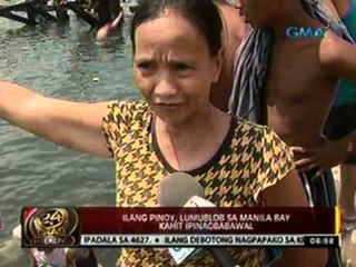 24oras:  Ilang Pinoy, lumublob sa Manila Bay kahit ipinagbabawal