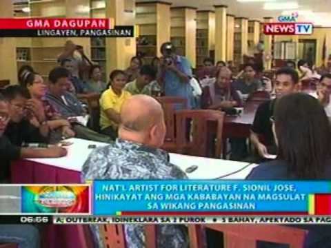 BP: Nat'l artist F. Sionil Jose, hinikayat ang mga kababayan na magsulat sa wikang Pangasinan