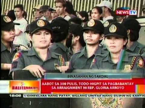 BT: Aabot sa 300 pulis, todo-higpit sa pagbabantay sa arraignment ni Rep. Arroyo