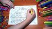 House New Coloring Pages for Kids Colors Coloring colored markers felt pens pencils
