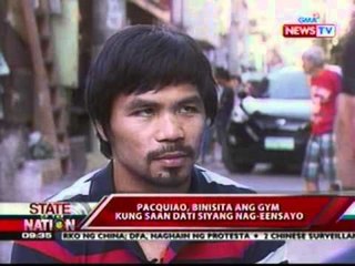 SONA: Pacquiao, binisita ang gym kung saan dati siyang nag-eensayo