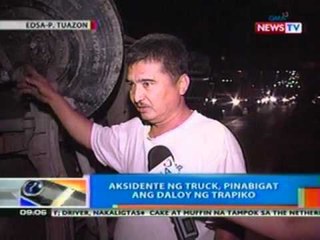NTG: Aksidente ng truck, pinabigat ang daloy ng trapiko sa EDSA North Bound (041912)