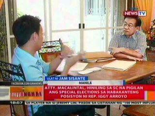 Atty. Macalintal, hiniling sa SC na pigilan ang SE na nabakanteng posisyon ni Rep. Iggy Arroyo