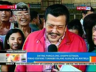 NTG: Dating pangulong Joseph Estrada, nasa payatas para mamigay ng regalo