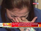 Ara Mina, sinampahan ng   reklamong libel at grave   coercion ang kapatid na si   Cristine Reyes