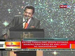 BT: Erap, inaming pinatawad na ang lahat   ng nakahidwaan